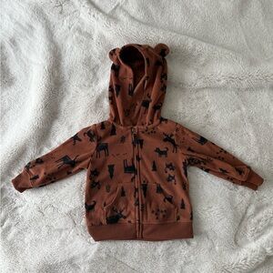 NWOT - Brown fleece baby hoodie